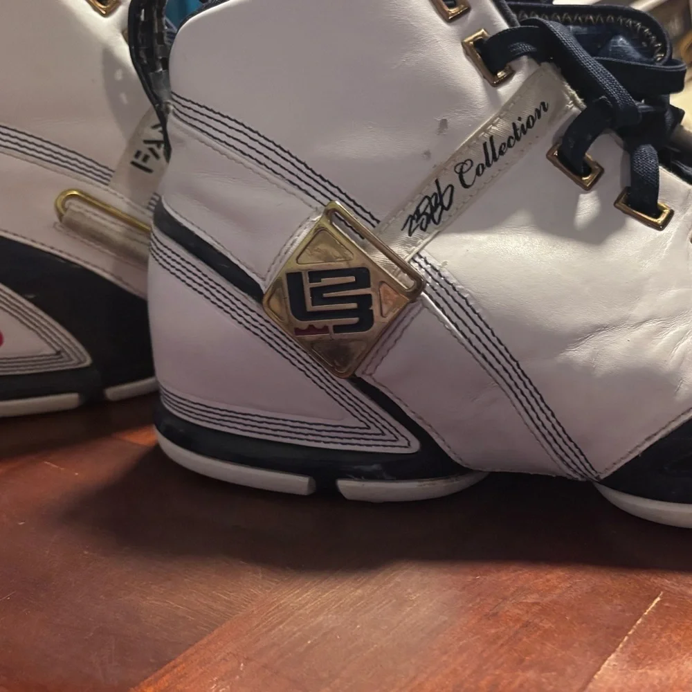 Nike Zoom LeBron 5 'White Midnight Navy' basketball shoes without ankle straps - Picture 7 of 8